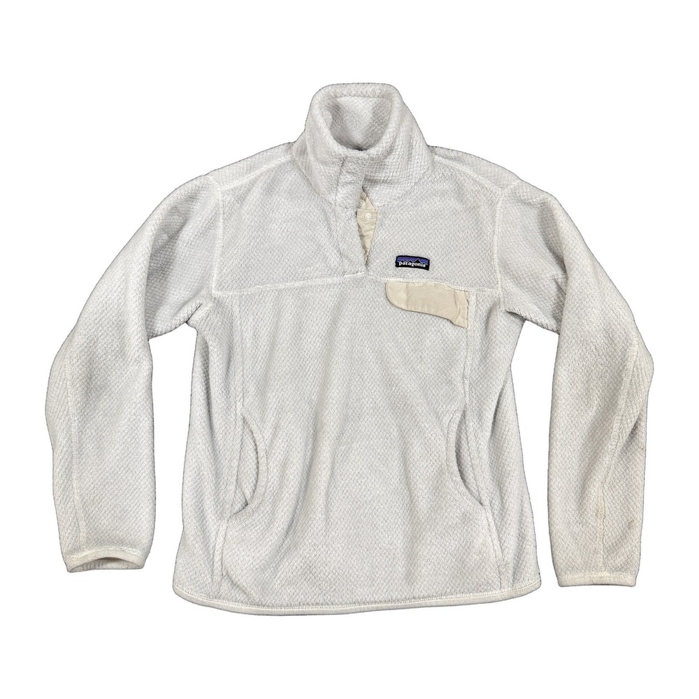 Patagonia Re-Tool Snap-T Fleece Pullover Cream Off White Womens Medium 25442